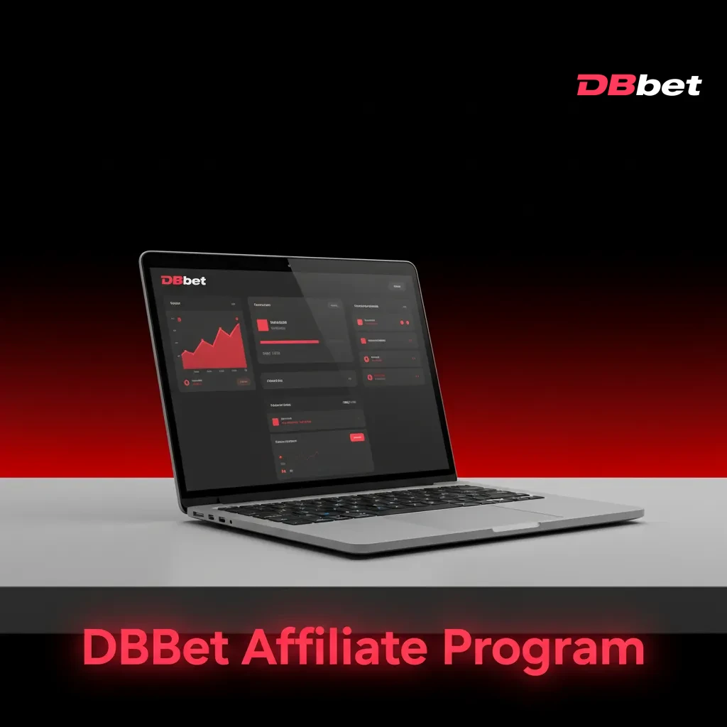 DBBet Affiliate Program banner: promote site, earn revenue share; marketing assets, tracking links, reporting. Apply on site.