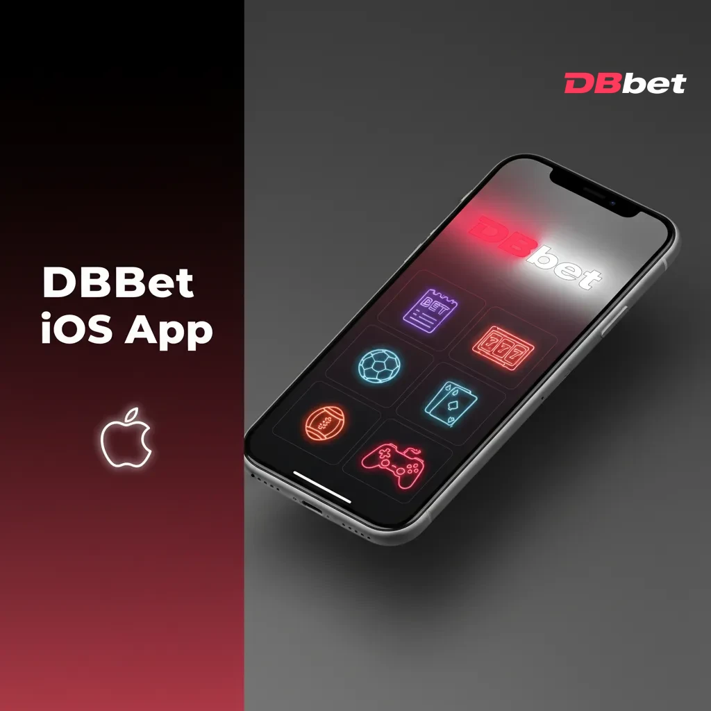 DBBet iOS app on iPhone and iPad showing live betting, casino, cashier, and support.