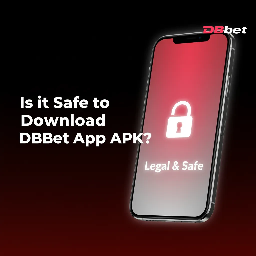 DBBet app on smartphone with lock and checkmark, signaling licensed, encrypted, secure betting APK.